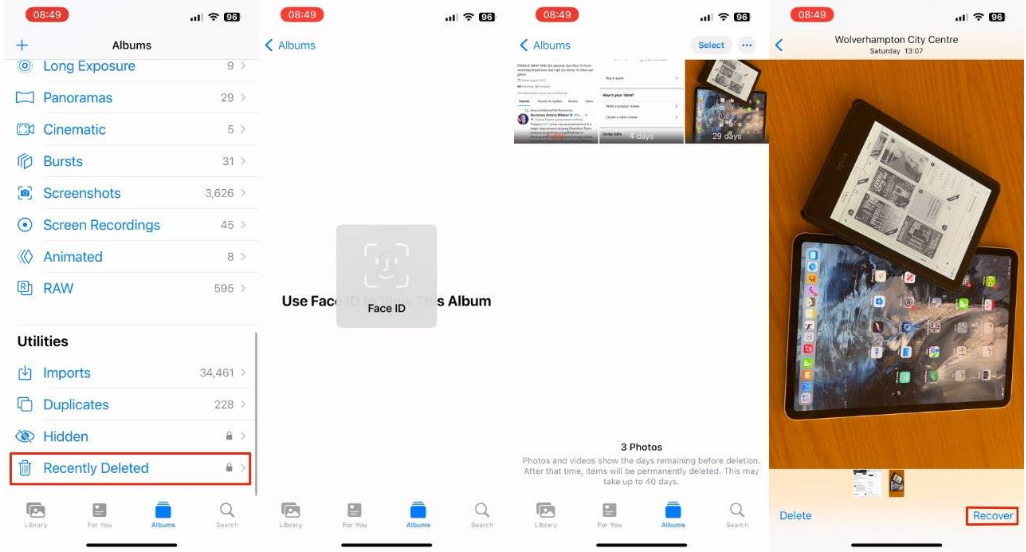伊通苹果14维修分享 iPhone14 上恢复已删除的照片 